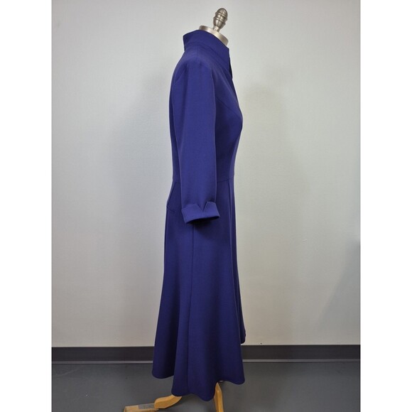 BLACK HALO Women's Dress Kensington Purple Knit Midi 3/4 Sleeve V Neck Size 10 - Picture 5 of 14